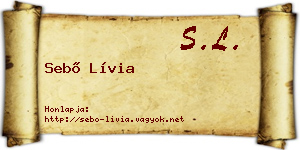 Sebő Lívia névjegykártya